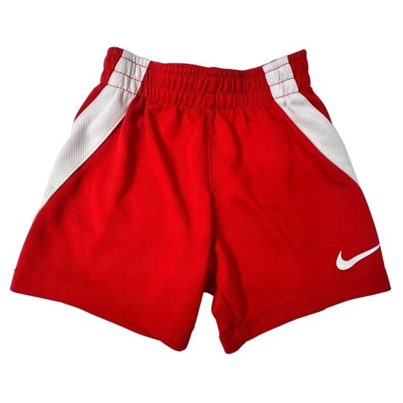 Nike Kids Red & White Athletic Shorts Size 24M - Picture 1 of 7